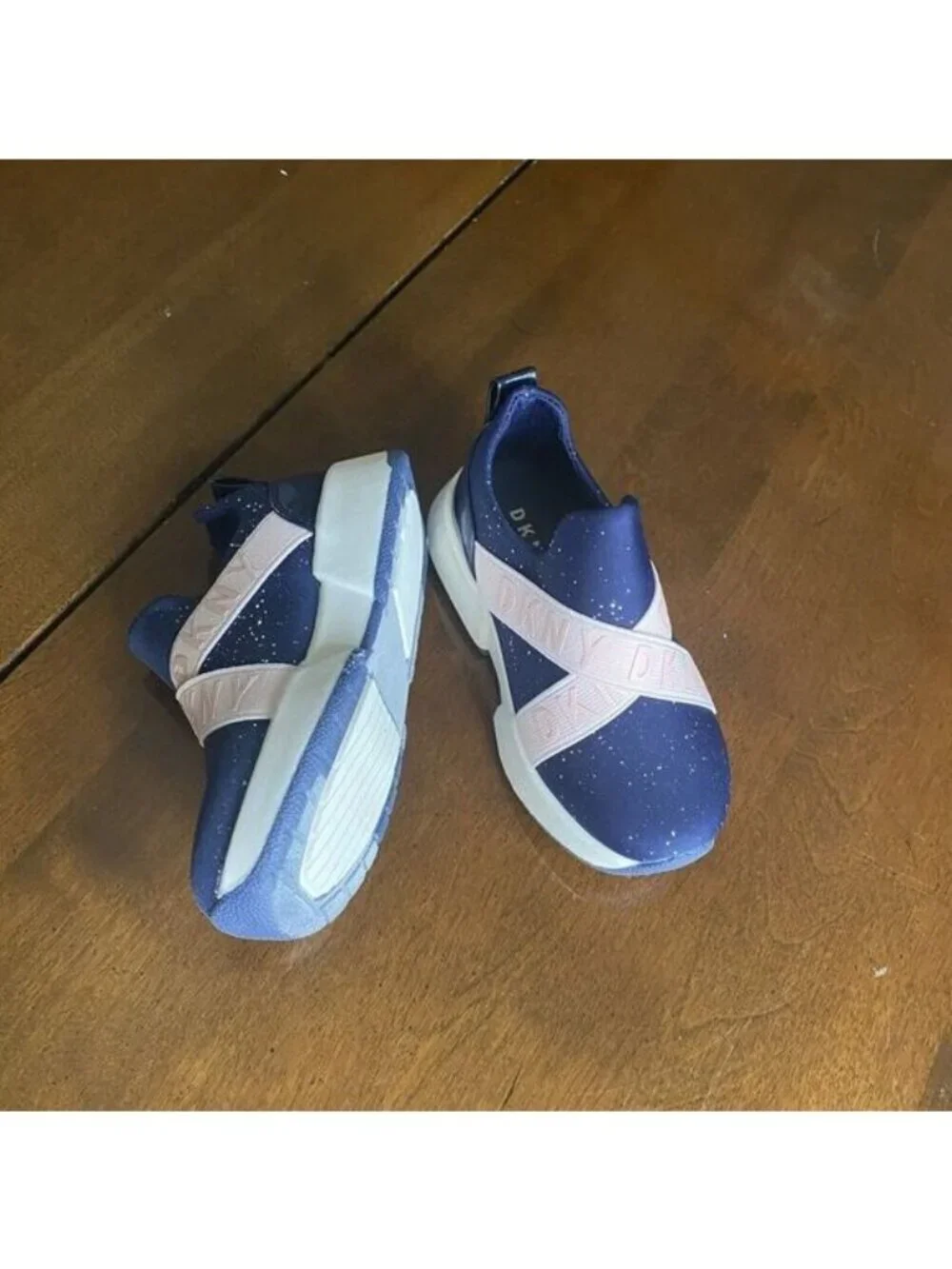 DKNY Baby Girls Casual & Fashion Sneakers Navy blush Shoes Size 6/5  Kids New